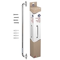 Vista 1 de Dynarex Barra de agarre moleteada con brida giratoria, 24 pulgadas, acero inoxidable con textura, centro antideslizante del riel de seguridad