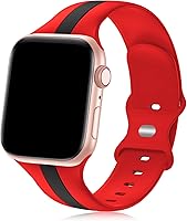 Vista 1 de Designer Sport Band Compatible with Apple Watch iWatch Bands 38mm 40mm 41mm 42mm 44mm 45mm 49mm Men Women, Soft Silicone Strap Wristbands for Apple