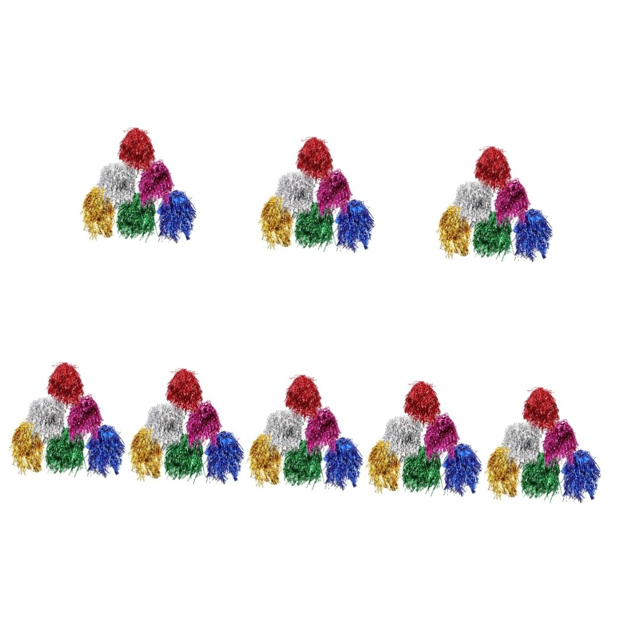 minkissy 48 Pcs Tinsel Party Wigs Colored Rainbow Bang Costumes Wigs Hair Wig Shiny Wig Purple Boa Foil Wigs Metallic Cosplay Wig Foil Tinsel Wigs Women Funny Wigs Lace Miss Tin Foil Short