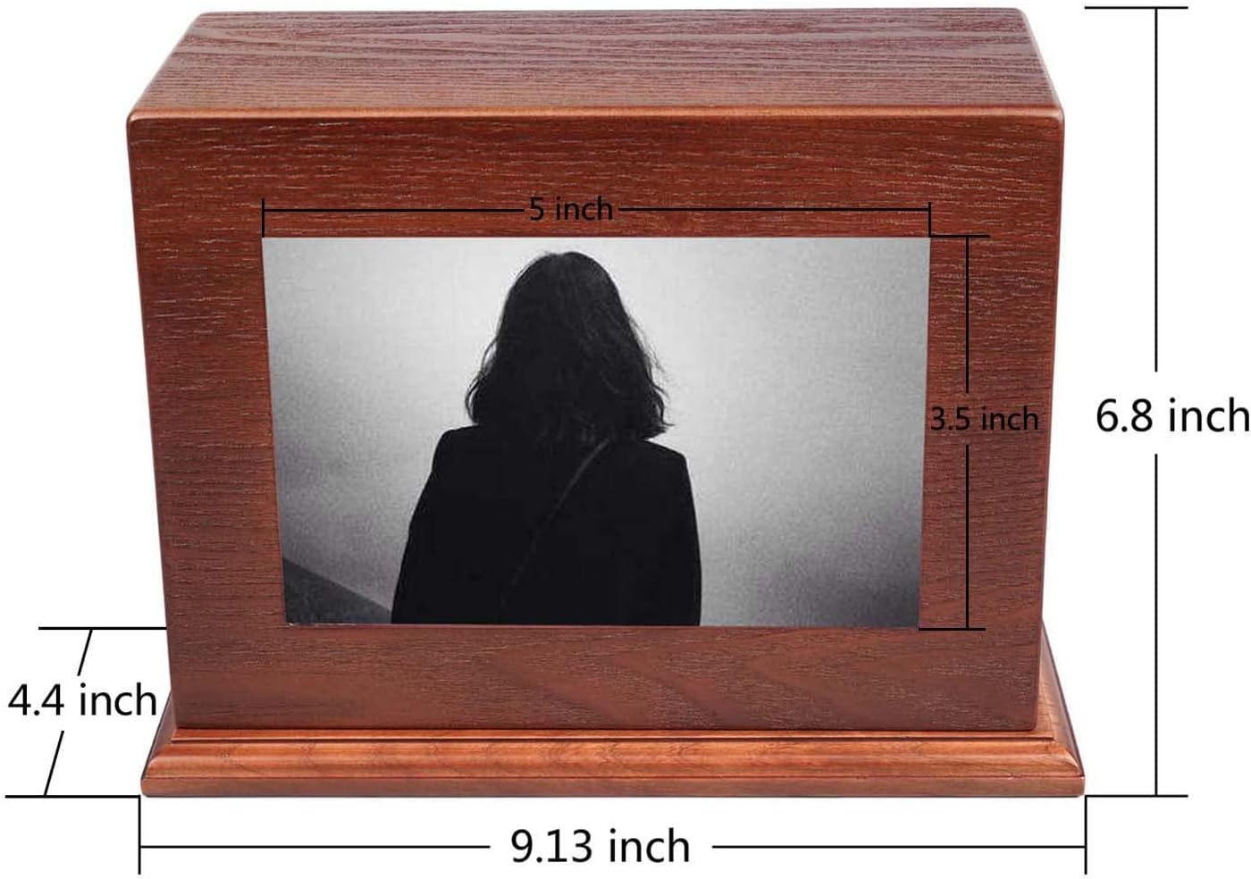 Cremation Urns for Human Ashes Adult Male Female, Wooden Photo Frame Urns Box and Casket for Ashes Men Women Child, Pets Cat Dog Urn, Burial Funeral Memorial Urns