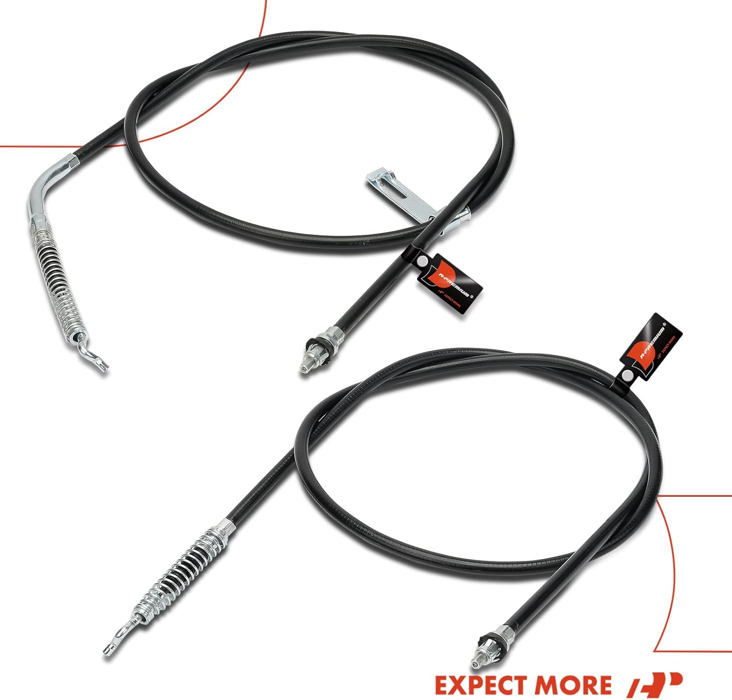 A-Premium Rear Driver and Passenger Side Parking Brake Cable Assembly Compatible with Ford Models: F-250 Super Duty, F-350 Super Duty, 2000-2004, 2-PC Set - Replace# YC3Z2A635BB