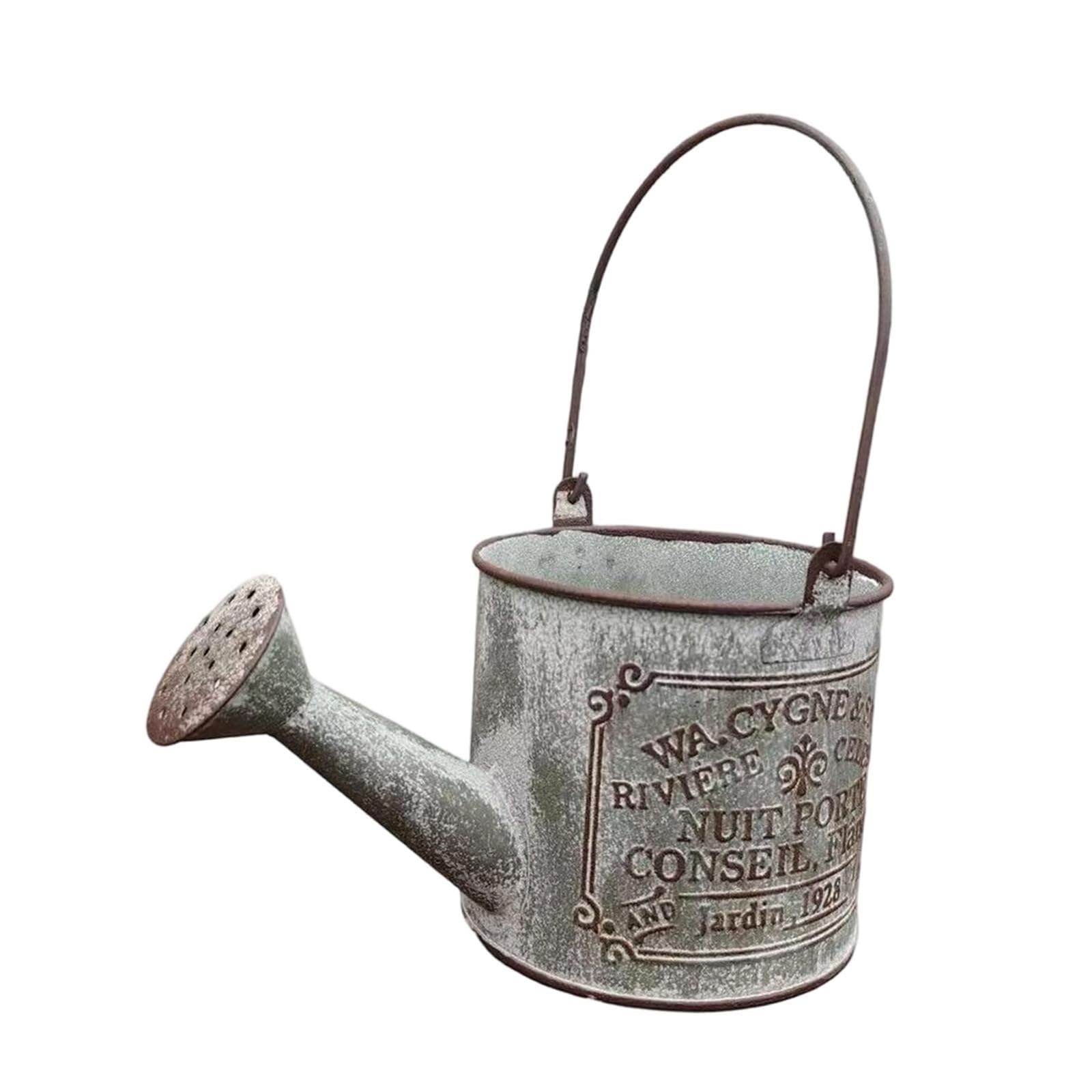 MagiDeal Vintage Metal Watering Can Plants Pot Gift Indoor Outdoor Decoration Decorative Watering Pot Waterer for Lawn Yard Vegetable