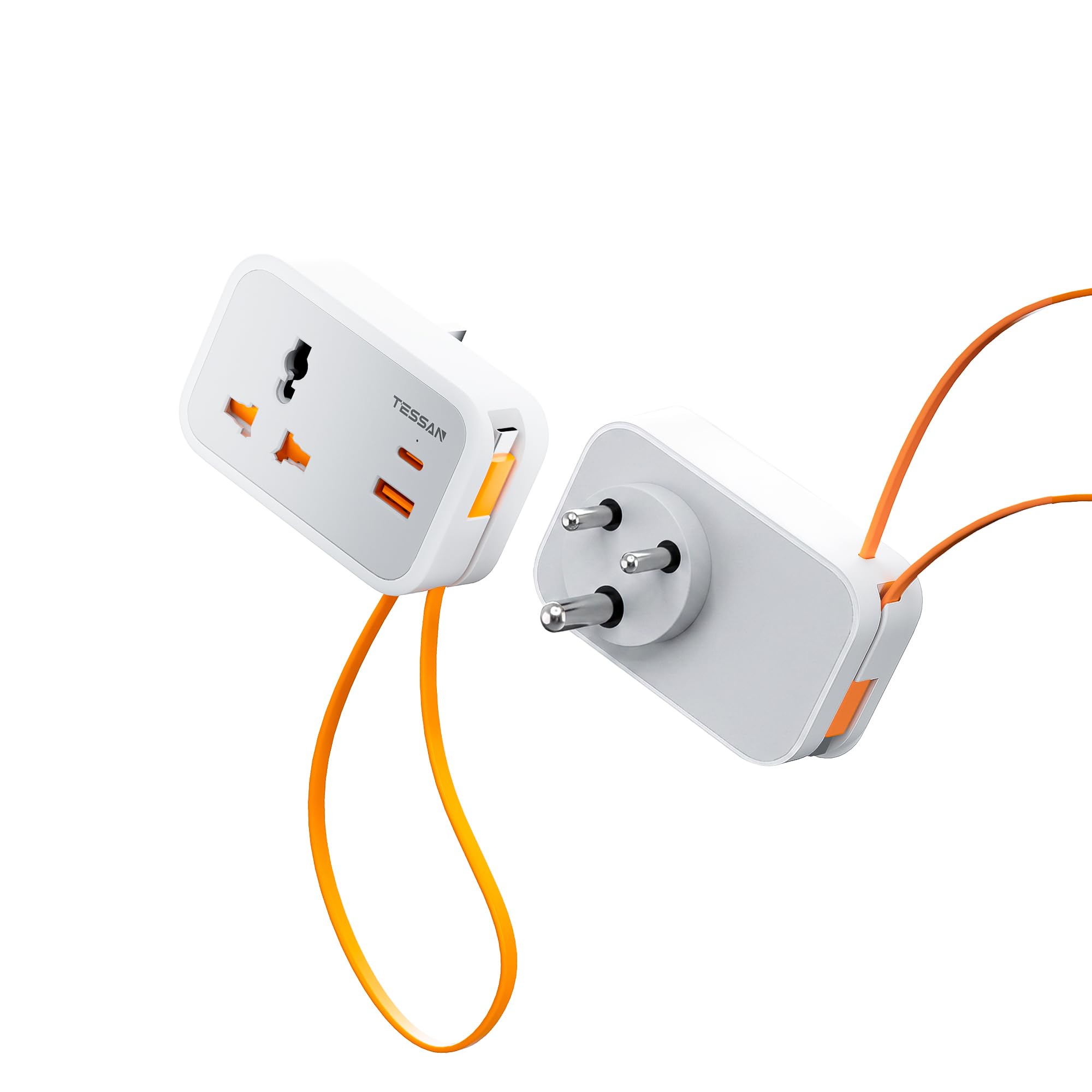TESSAN 4-in-1 Travel Power Adapter with 1 AC Outlet, 1 USB-A & 1 USB-C Port, 30cm Type-C Cable, Compact Multi Plug Charger for Travel, Home & Office, Universal Compatibility-image-40