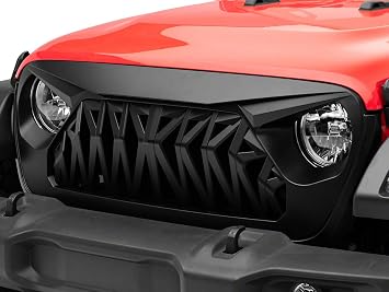 RedRock Deep Woods Grille; Matte Black Compatible For 18-25 Jeep Wrangler JL w/o TrailCam