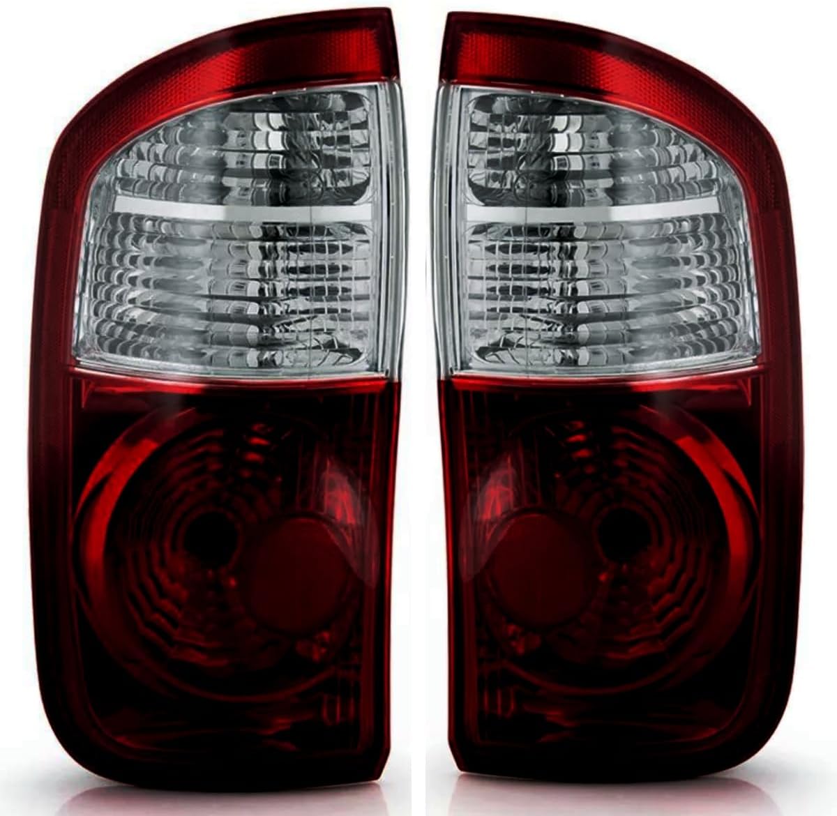 Tail lights compatible with TOYOTA TUNDRA 2004-2006 Rear Lamps; 815600C040; 815500C040 (Dark Red Pair)