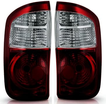 Tail lights compatible with TOYOTA TUNDRA 2004-2006 Rear Lamps; 815600C040; 815500C040 Dark Red Pair