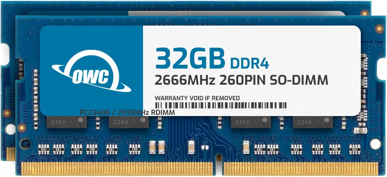 64GB (2 x 32GB) PC21300 DDR4 2666MHz SO-DIMMs Memory Ram Module Compatible with Mac mini 2018, iMac 2019 and up, Dell, HP, Lenovo, ASUS and Compatible PCs (OWC2666DDR4S64P)