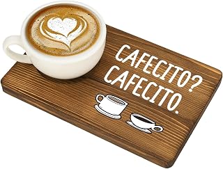 Funny Coffee Lover Gifts for Men Women Breakfast Lunch Time Coffee Serving Board Wood Coffee Treat Board Holder Tray for Home Office Countertop