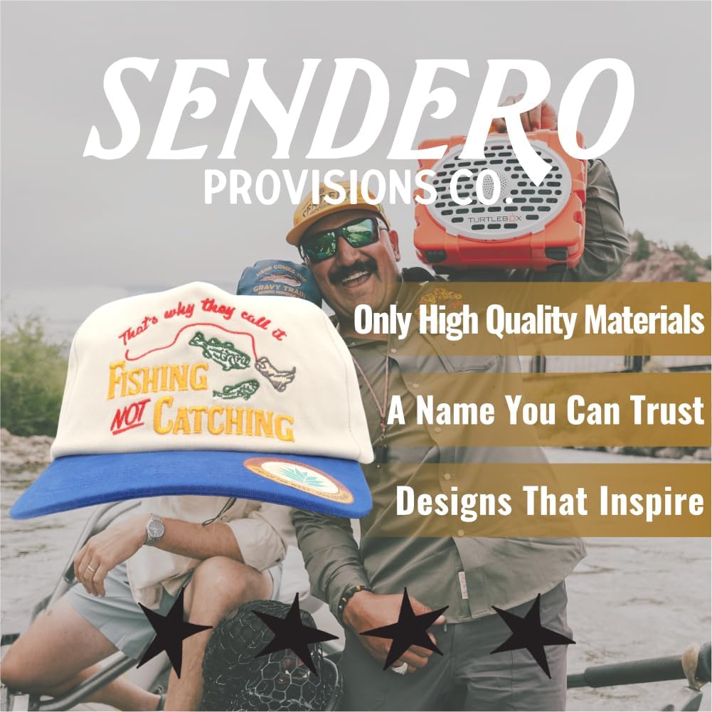 Sendero Provisions Co. Not Catching Hat - 5-Panel Snapback Cap with Embroidered That's Why They Call It Fishing Not Catching, Cotton Twill, Adjustable Fit, Humorous Fishing Outdoor Hat