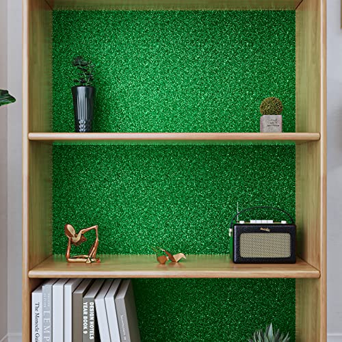 VaryPaper Green Chunky Glitter Wallpaper 40cmx200cm Peel and Stick Green Sequin Sparkle Contact Paper Sticky Back Plastic Art Deco Wallpaper for Living Room Holiday Decor Furniture Wrap - Image 4