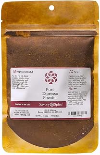 Savory Spice Pure Espresso Powder - Espresso Powder for Baking - Boost Rich Chocolate Flavor in Desserts - Gluten-Free, Sugar-Free, and Vegan (1/2 Cup Bag - Net: 1.05 oz)