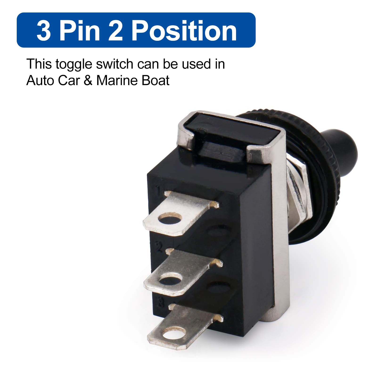 Toggle Switch 2-Pack Heavy Duty Chrome Es - Momentary ON, 25A 12V (UK Made) Momentary Switch - Foto 10
