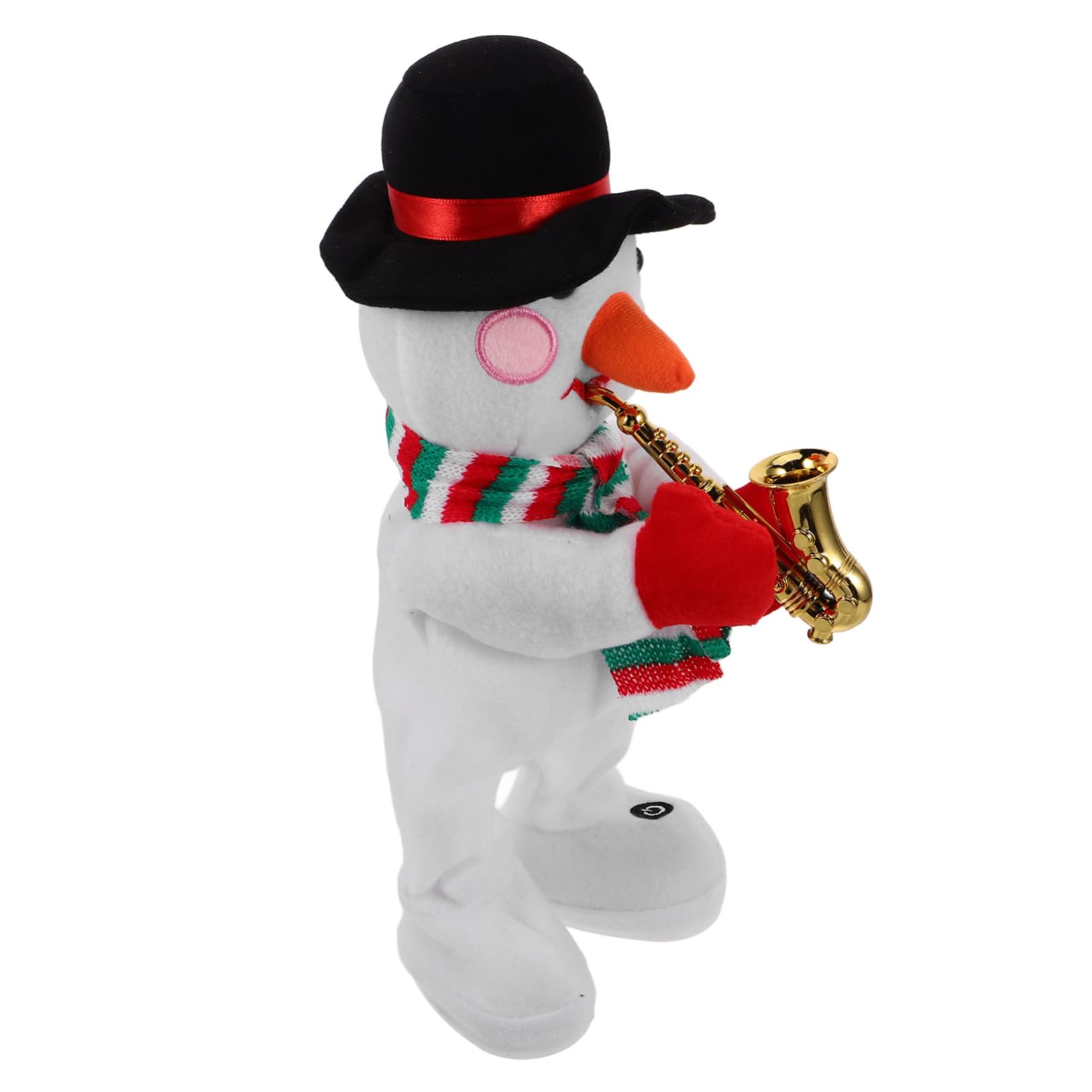 LIOOBO Muñeco de nieve musical eléctrico de peluche con características de canto bailando, decoración navideña para fiestas, no incluye pilas