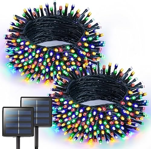 Illuminate Your Holidays with These Solar Xmas Lights Outdoor Picks 1 JMEXSUSS 2 Pack Solar Christmas Lights Outdoor Waterproof, Total 400LED 151FT Multi Colored Christmas Lights, 8 Modes Solar String Lights for Outside Tree Patio Garden Xmas Christmas Decorations
