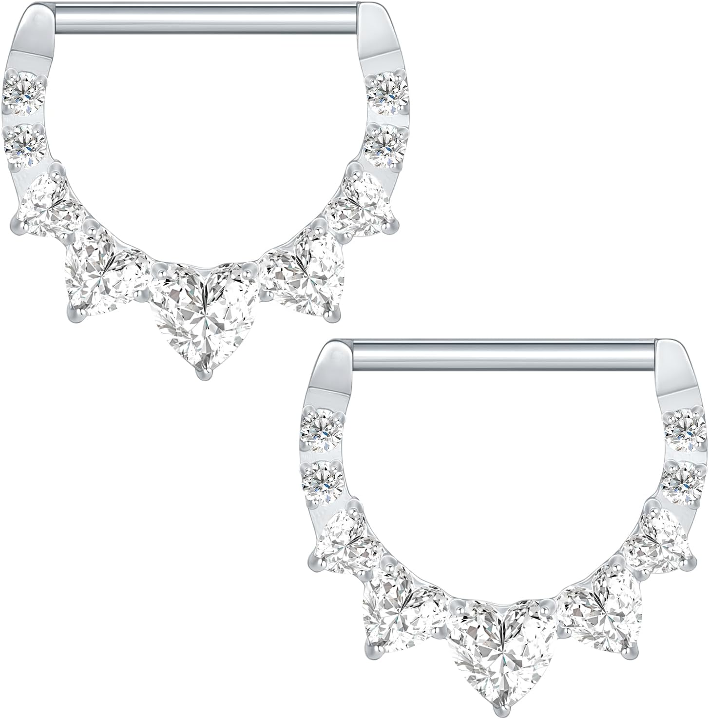 Xpircn 14G Titanium Nipple Piercing Jewelry for Women Higned Segment Clicker Ring Hoops D Shaped Nipple Rings