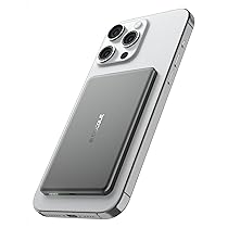 decqle “Air” Powerbank per MagSafe, 5000mAh Ultra Sottile Batteria Integrata Caricatore Portatile Wireless con Cavo USB-C, Solo per iPhone serie 17, 16, 15, 14, 13, 12 (Grigio)