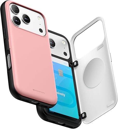 Miniatura 42 de GOOSPERY Parachoques magnético para puerta compatible con iPhone 15, funda con tarjetero, cartera con cierre magnético automático, protector