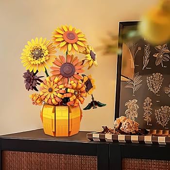 Amazon.com: Van Gogh Sunflower Building Blocks Set for Adults