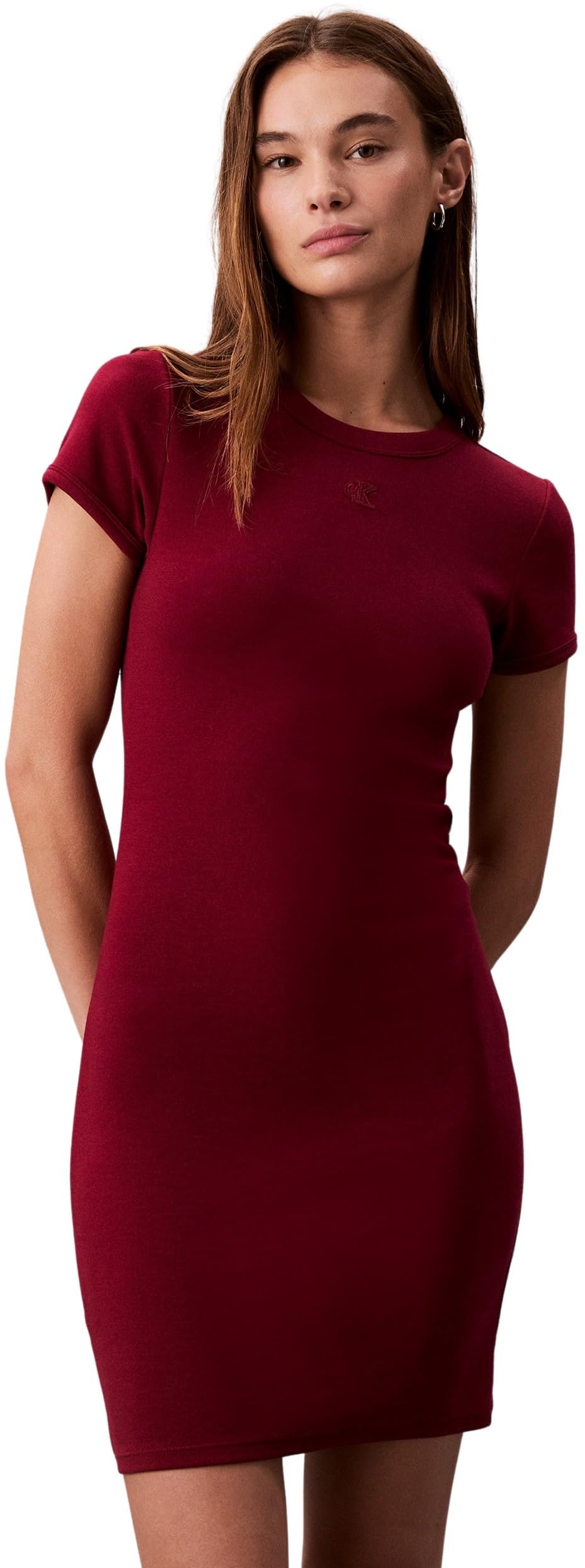 Calvin Klein Sukienka Bodycon Kobiety Ss Co Contour 1x1 Rib Mini Dress Lv047b266g