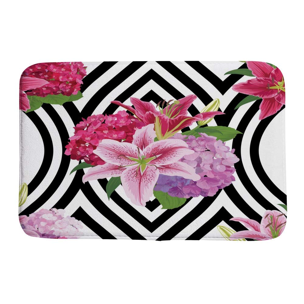 Tapis de bain antidérapant en polaire corail haute douceur texture fleur