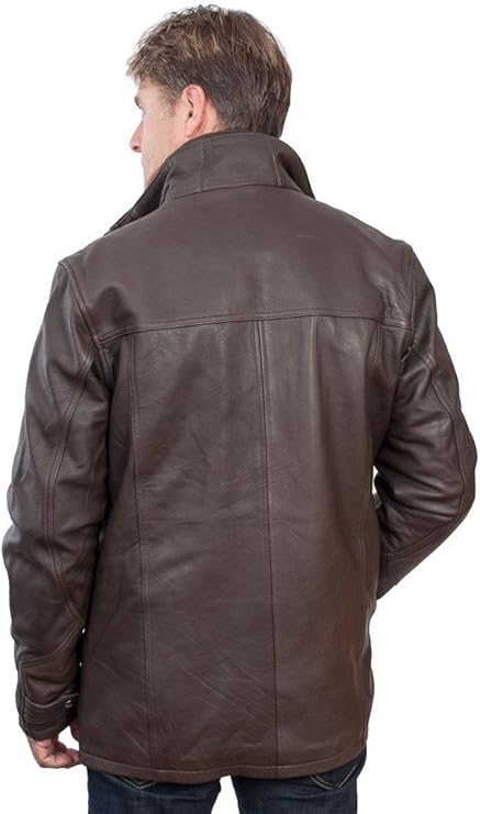 Infinity Men S Mid Length Classic Warm Brown Leather Jacket Amazon Ca Clothing Shoes Accessories