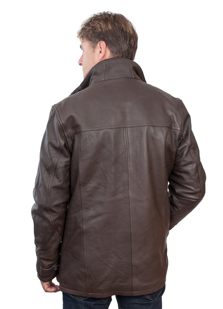 Chaqueta de Cuero Negro Clásico Caliente del Motorista de los Hombres