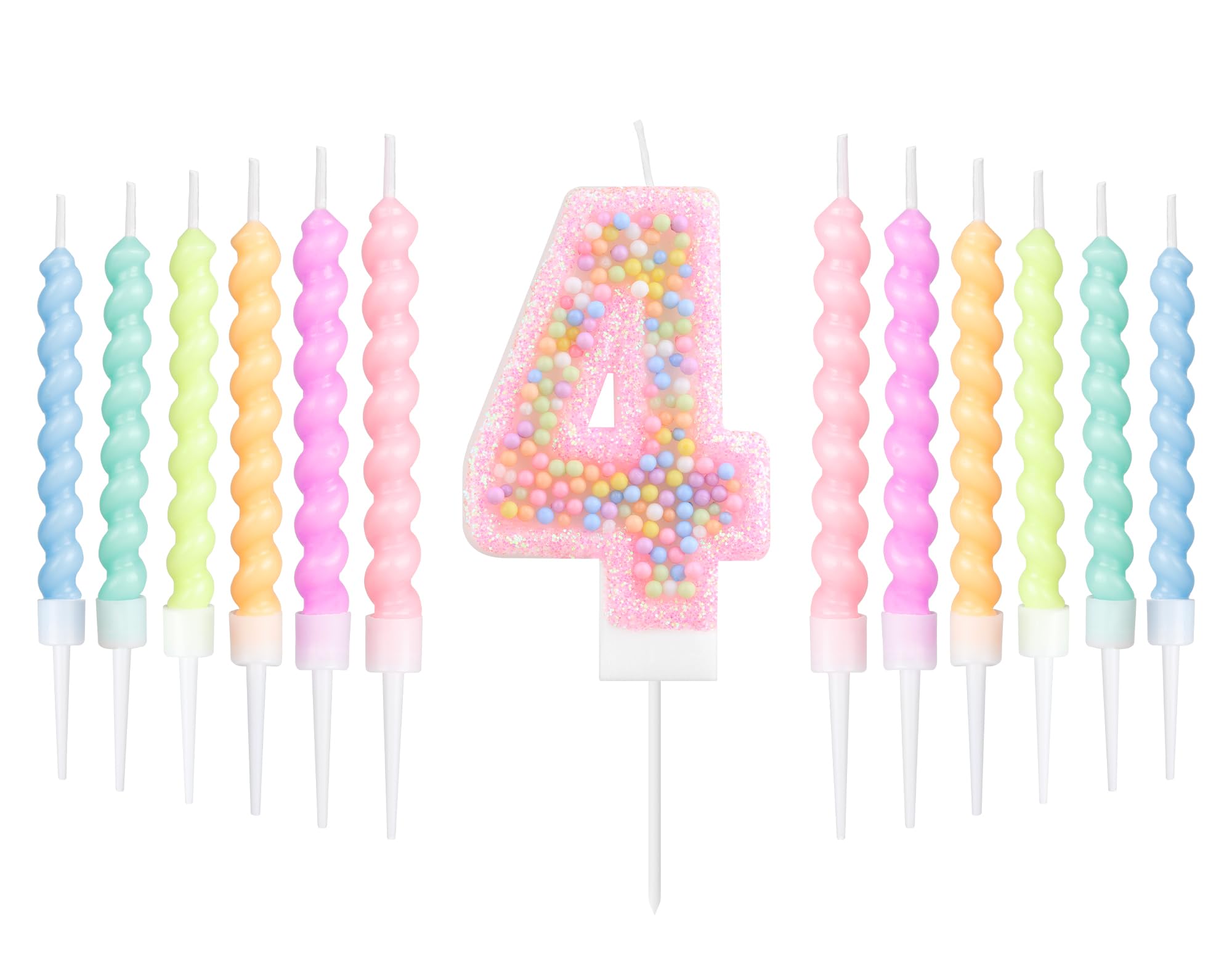 Torta di compleanno 3D con candele accese in cima | Immagine generata