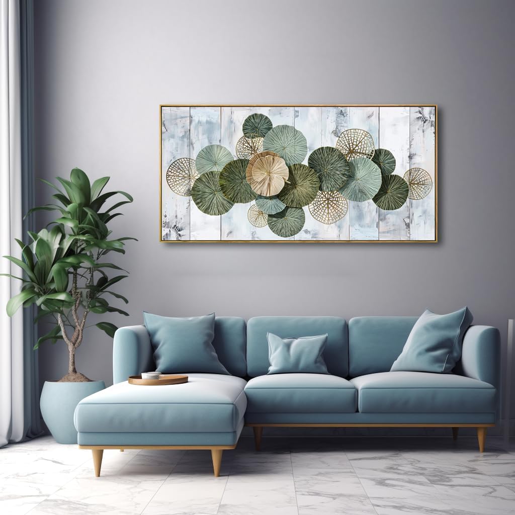 Wall Art Simple Wall Decor Green Canvas Painting Abstract Wall Art for Bedroom Living Room Dining Room Home Office Decor 30x60 with Framed