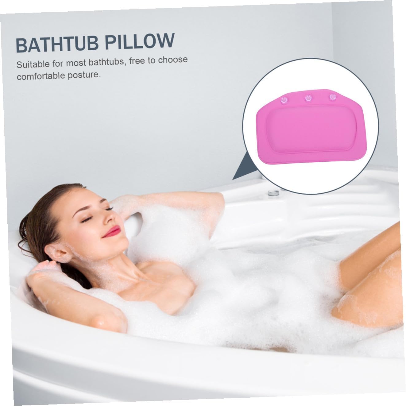MERRYHAPY 1pc Bath Pillow Suction Cups Ergonomic Neck and Back Support for Luxurious Spa Experience Compact Design for Easy Storage for Home and Hotels