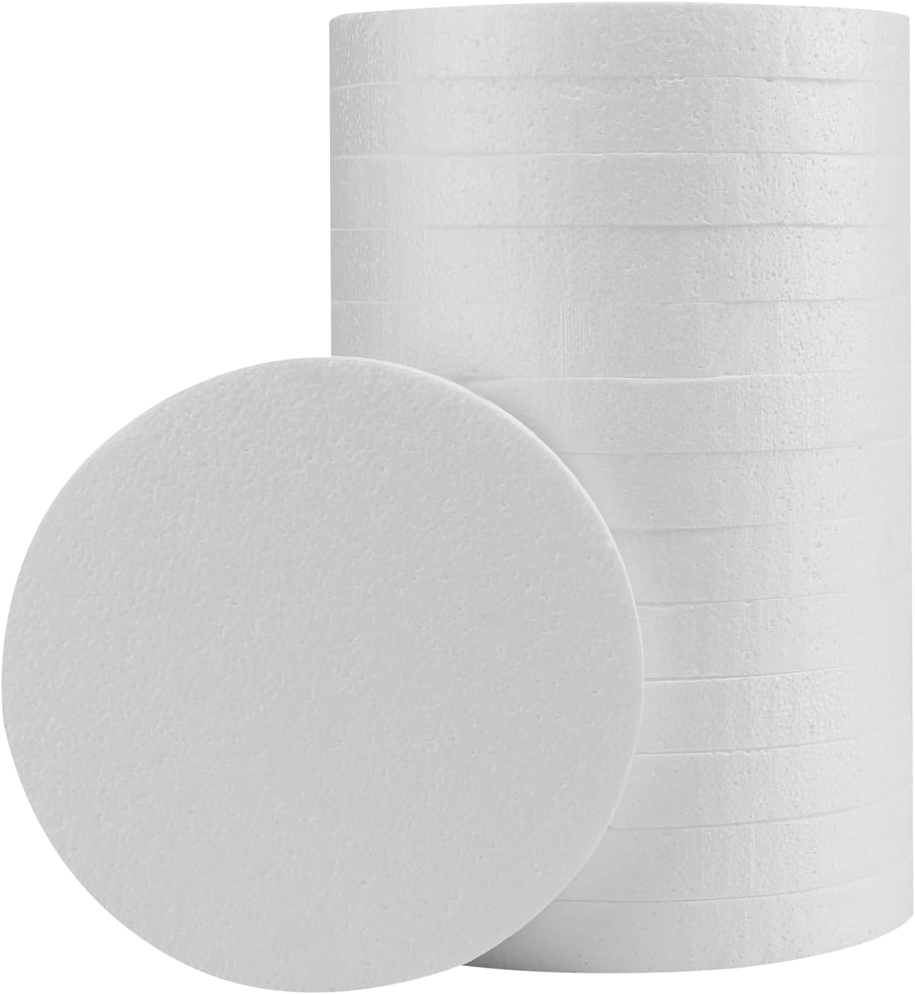 FFchuanhe 14 Pack Crafts Foam Circles, Polystyrene Round Foam Discs (8×8×1 in) for DIY Projects, Decorations, Modeling, Christmas Decoration.
