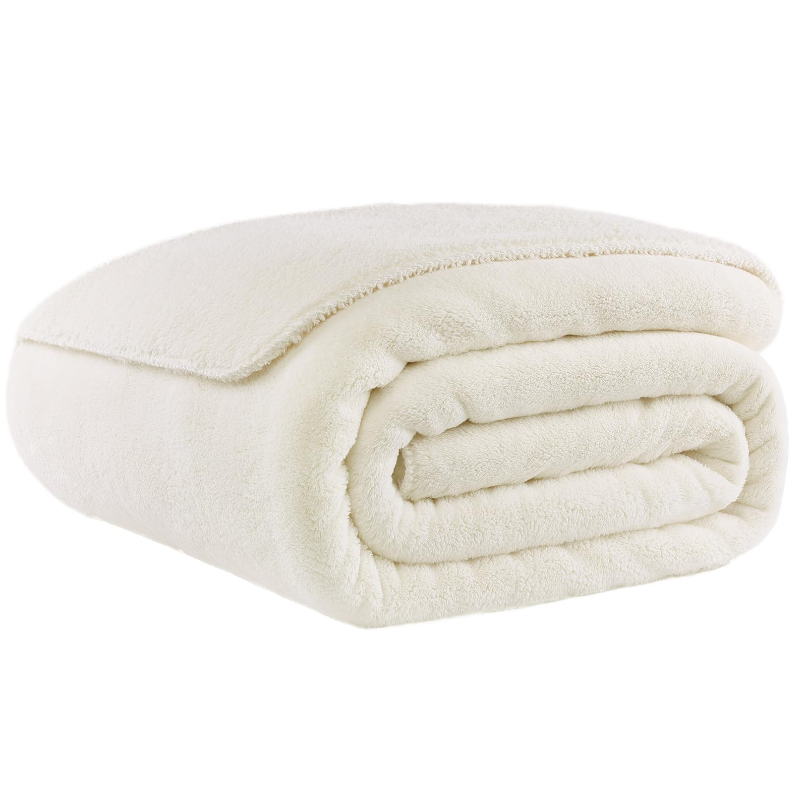 PanxHome Fluffy Blanket, 130x160 cm, 600GSM Thick, King Size, Soft & Modern Sofa Throw, Double Size Bed Blanket, White