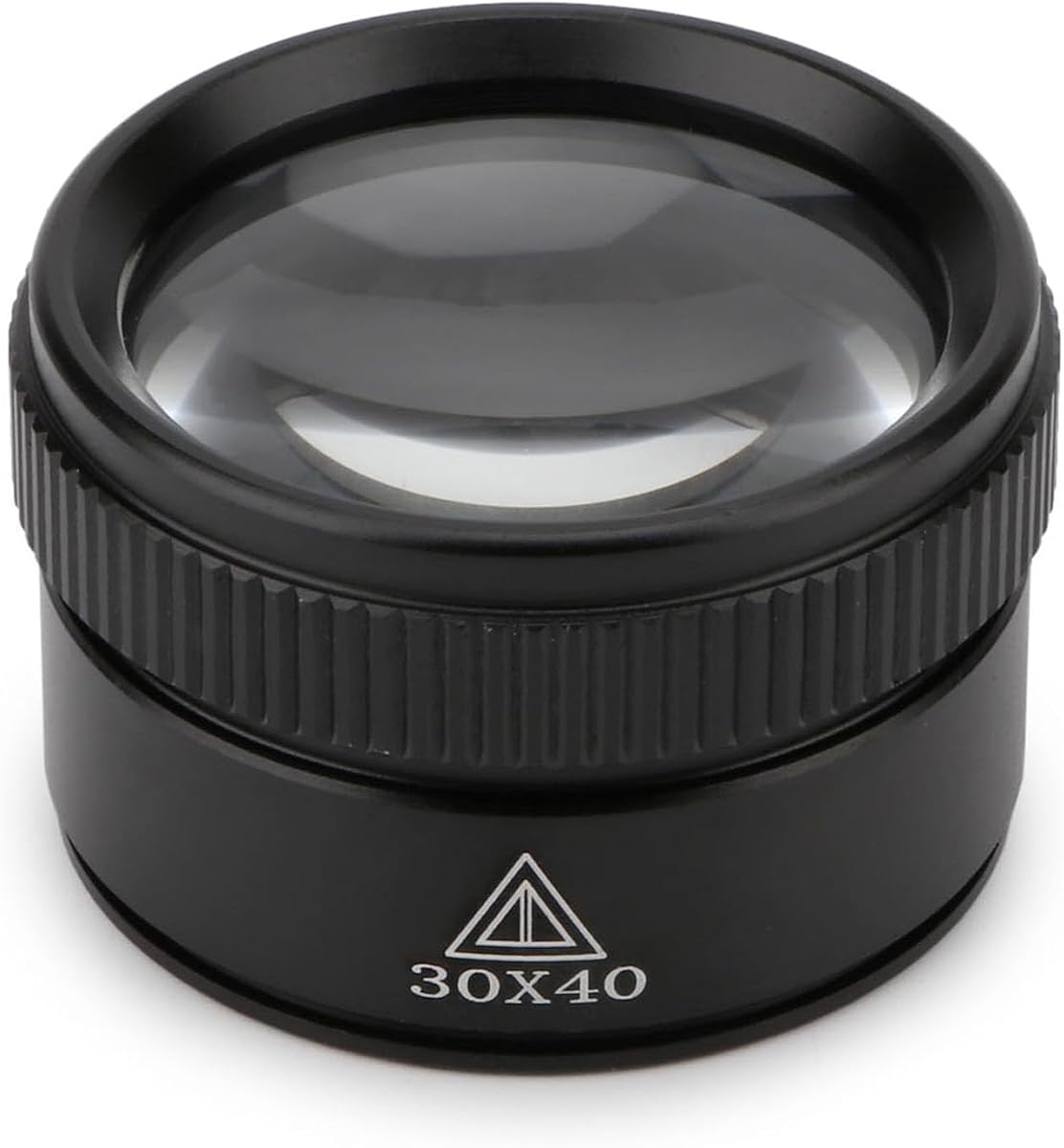 Rongon 30X Portable Jewelers Loupe Pocket Handheld Magnifier | Sturdy metal, loupe handheld magnifying glass for jeweler stamps maps antiques magazines books repair electronics (30X 40MM)