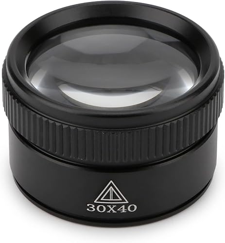 Rongon Lupa portátil de lectura de bolsillo 30X, lupas ópticas, mini lupa de escritorio, microscopio de bucle, lente de lupa para joyero, sellos,