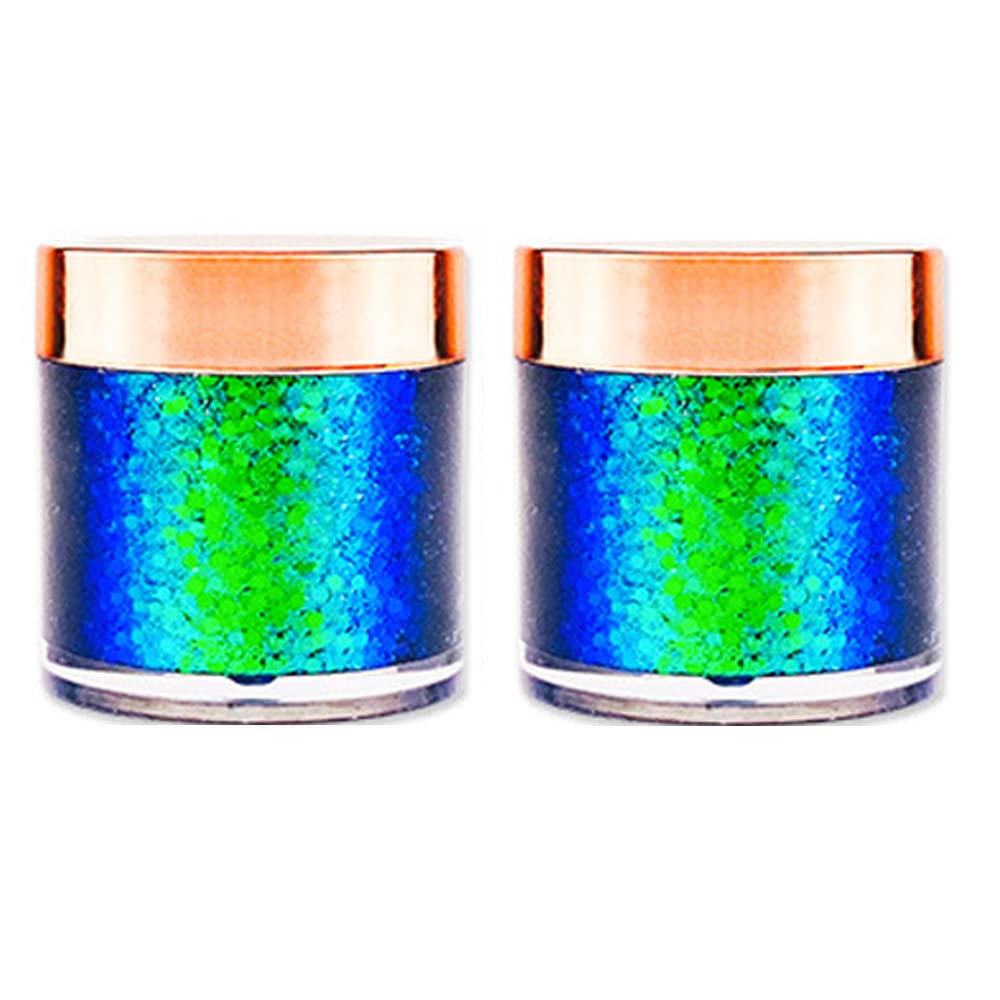 GL-Turelifes 2 Pack Chameleon Body Glitter Gel Set Chameleon Eyeshadow Sparkling Chunky Glitter for Eyes, Face , Lip & body Festival Glitter Cosmetic Dry Quickly and Long Lasting (#5)