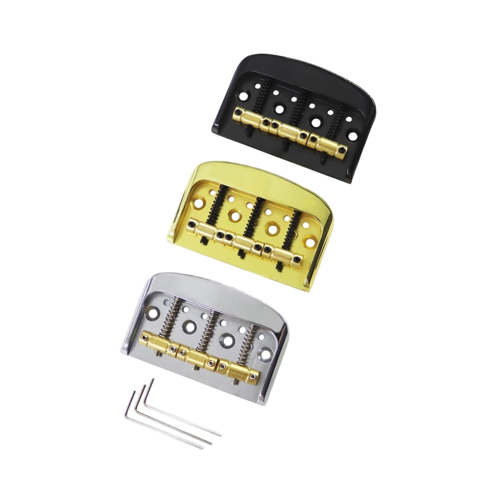 Krótki Zabytkowy Mostek Half Size Z Płytą Bazową Ze Stopu Cynku I 3 Mosiężnymi Siodełkami Odpowiedni Do Gitar Elektrycznych Mostek Gitarowy(Chrome)
