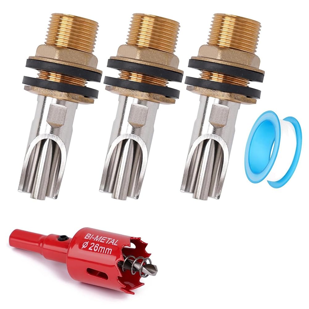 Bebedero automático de acero inoxidable para cerdos con conectores de latón (kit de 3 piezas)