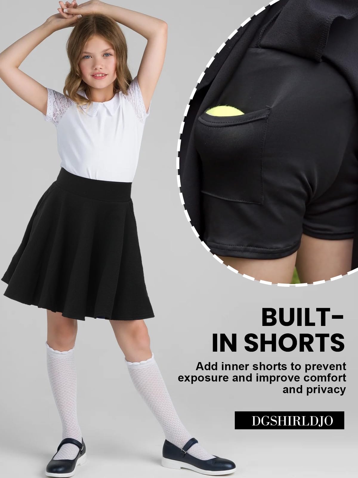 Jupe pour Filles,Jupe de Tennis Plissée Taille Haute Décontractée Mini Jupe 5-14 Ans
