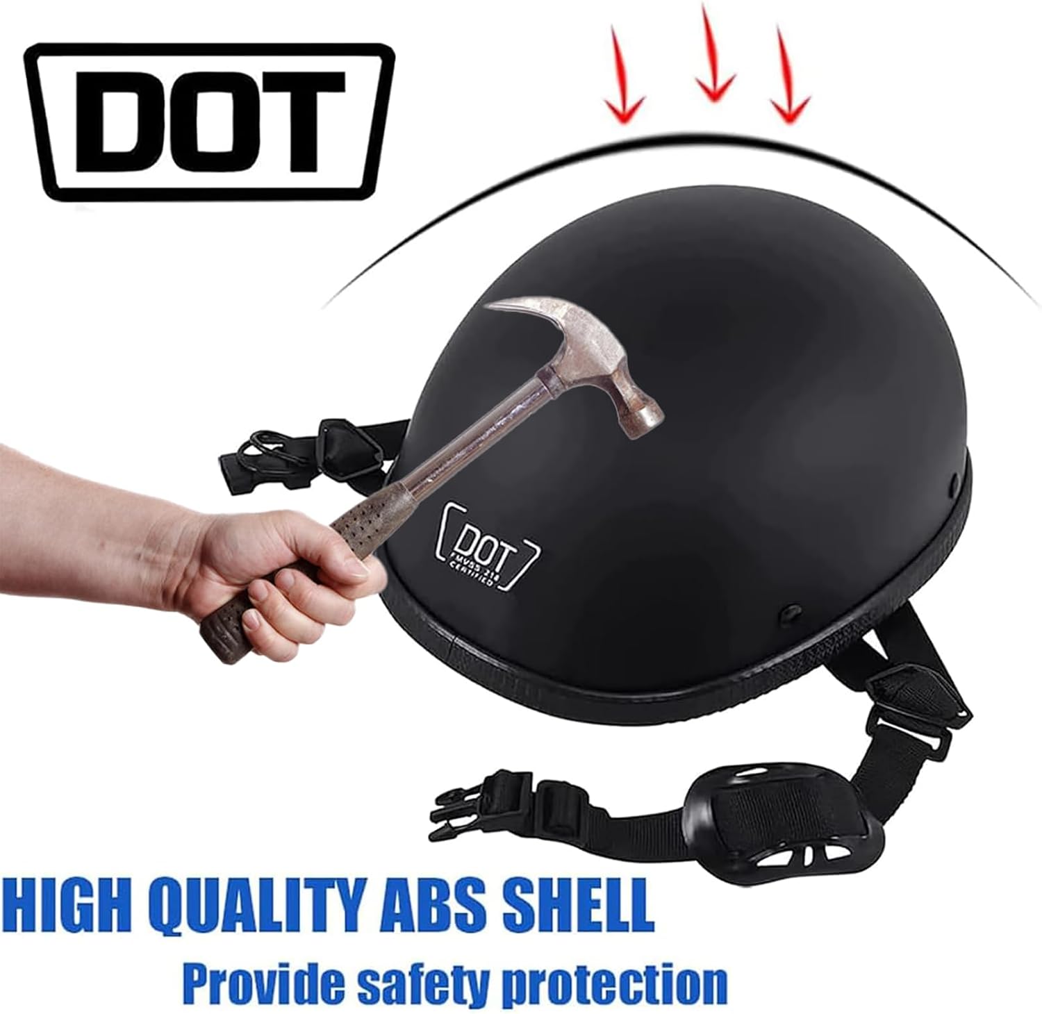 Retro Style Motorcycle Half Helmet - Classic Design Half Motorcycle Helmet, DOT Certified