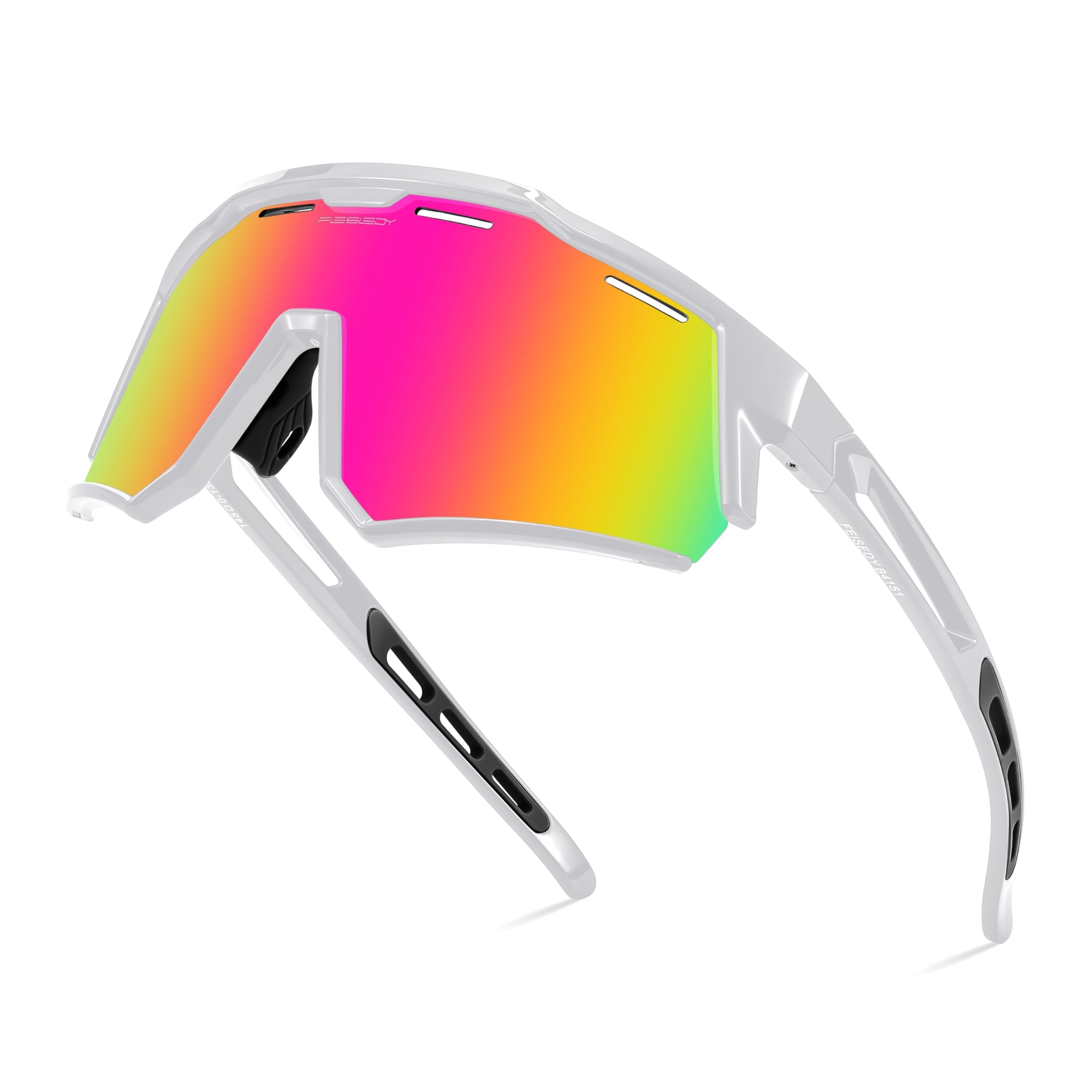 FEISEDY Okulary rowerowe z polaryzacją dla mężczyzn i kobiet, oprawka TR90, sportowe okulary przeciwsłoneczne, lustrzane, z ochroną UV400, B4151