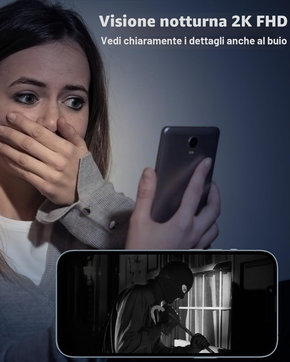 UCOCARE 2K/4MP Campanello Senza Fili da Esterno, Citofono Senza fili da Esterno Wifi Campanello Video, Citofono Telecamera, Alimentato a Batteria, Rilevamento Movimento, IP67 (Campanello USB)