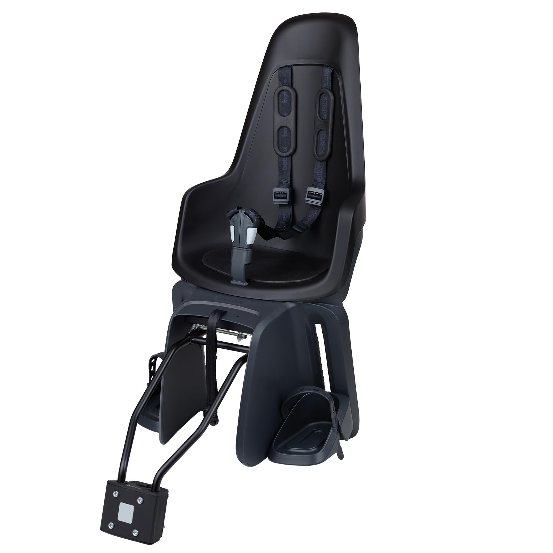 BOBIKE 8012200017 - Seggiolino posteriore ONE MAXI con sistema 1P&E-BD per bicicletta con ruote da 26” a 29'' con attacco sul tubo di sterzo e portapacchi in colore Nero Urbano