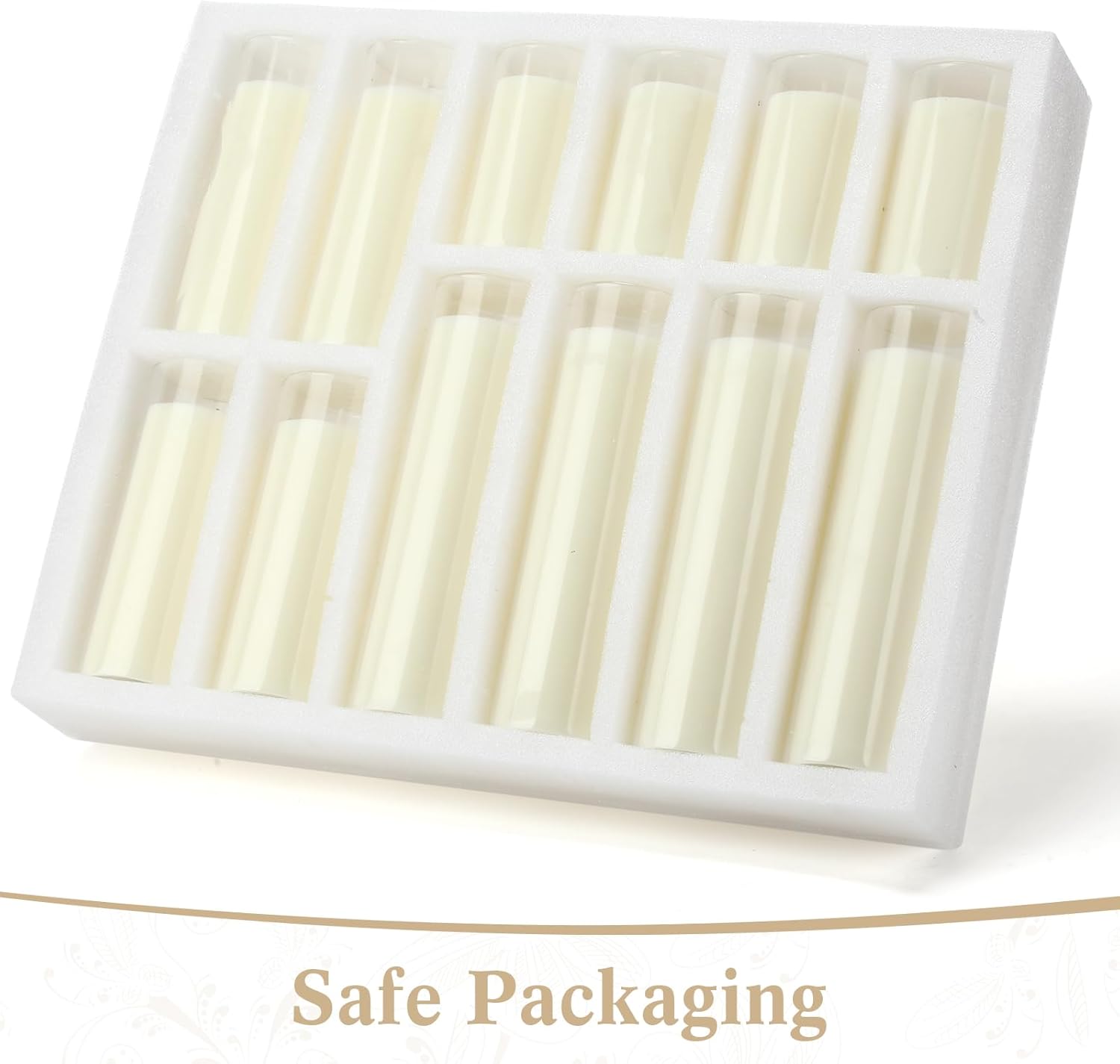 MTLEE 6 Pack Pillar Candles in Glass Cylinder for Wedding Decoration Soy Wax Votive Candles Bulk for Home Church Prayer Party