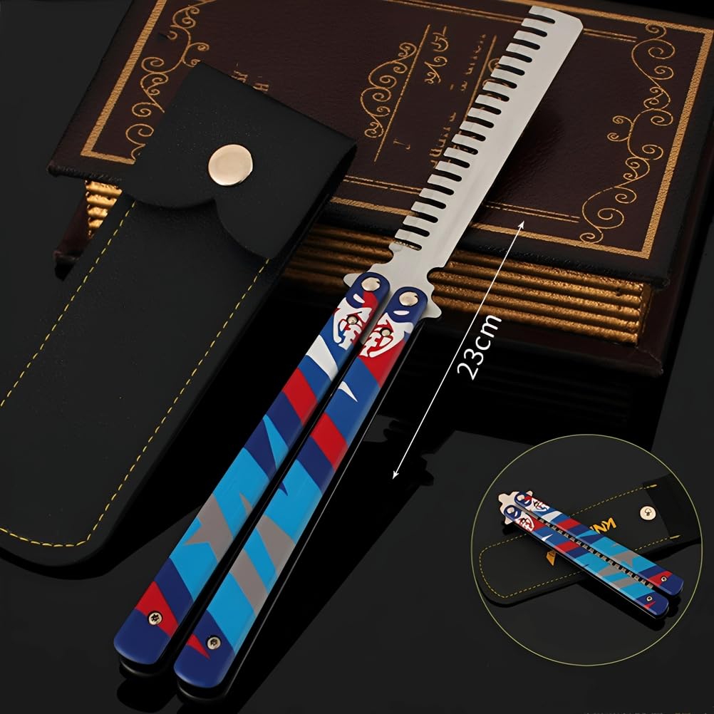 Modelo De Peine Mariposa De Yoru's Valorant, Tamaño: 23 Cm, Incluye Soporte De Exhibición Y Funda De Cuero, Artículo De Colección Para Juegos, Totalmente Metálico