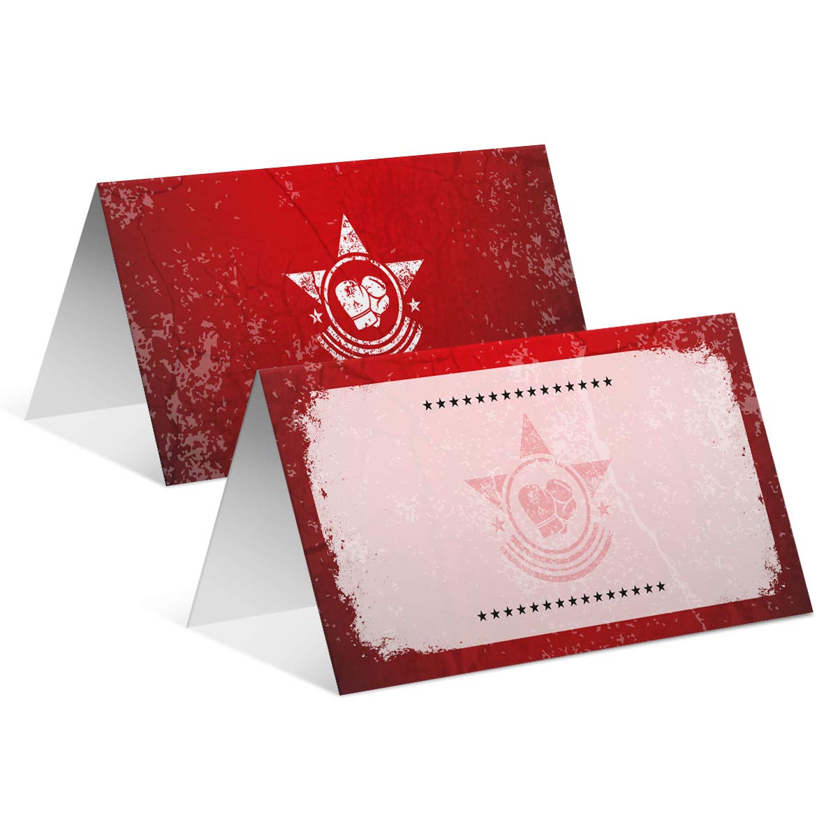 60 x Blanko Platzkarten Tischkarten Hochzeit Geburtstag aufstellbar - Boxkampf Box Ticket