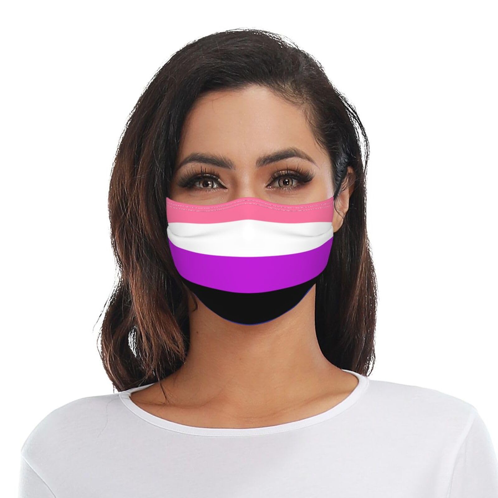 Genderfluid pride flag LGBTQ Adult Dust Mask Adjustable Dust Face with 2 Filter0