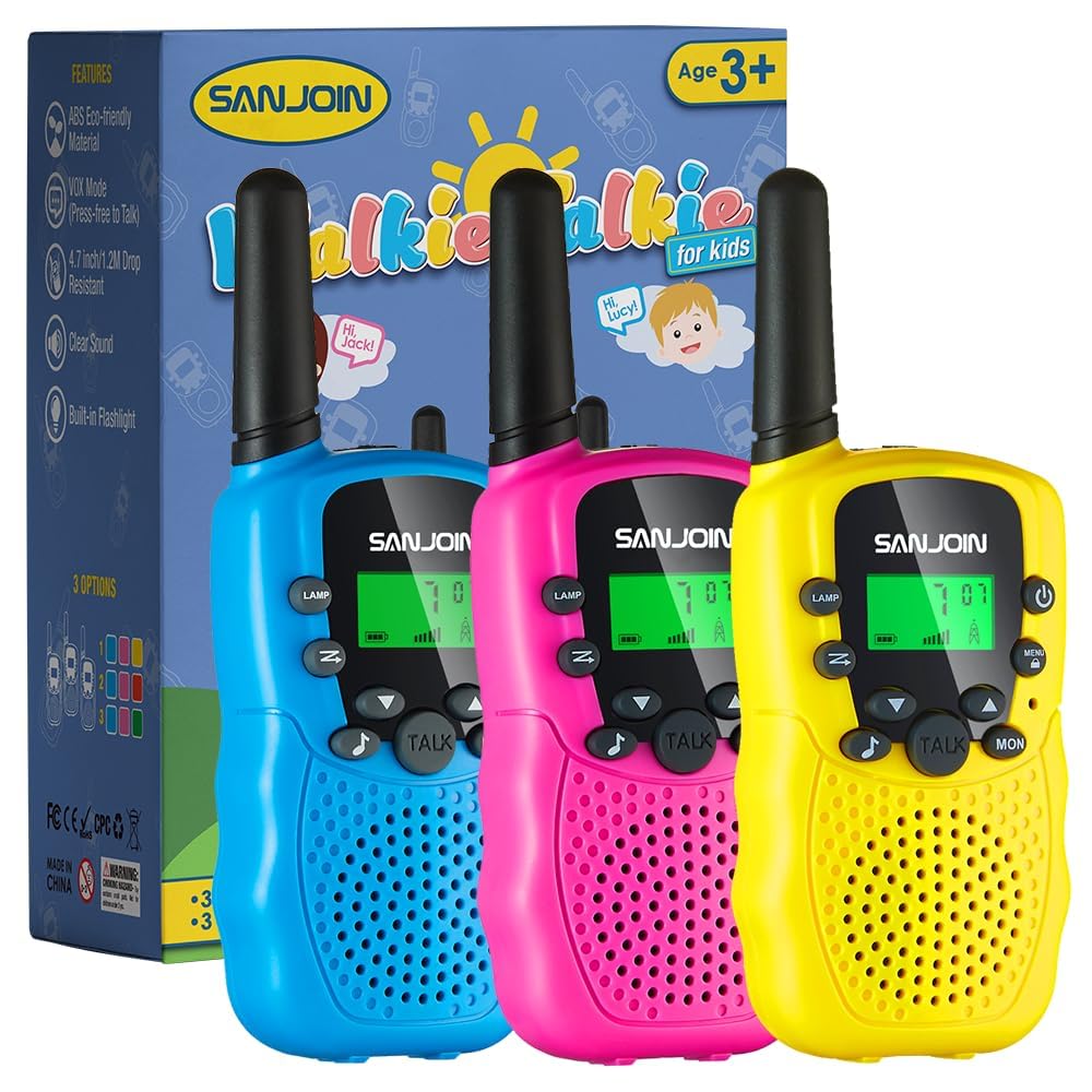 Walkie Talkies for Kids Adults Toys for Boys Girls, 3 Miles Walkie Talkie to Camping, Outdoor Toy 2 Way Radios Birthday Gifts for 3 4 5 7 8 9 Year Old Boy Girl Gifts for Boys Girls Toys(3 Pack)