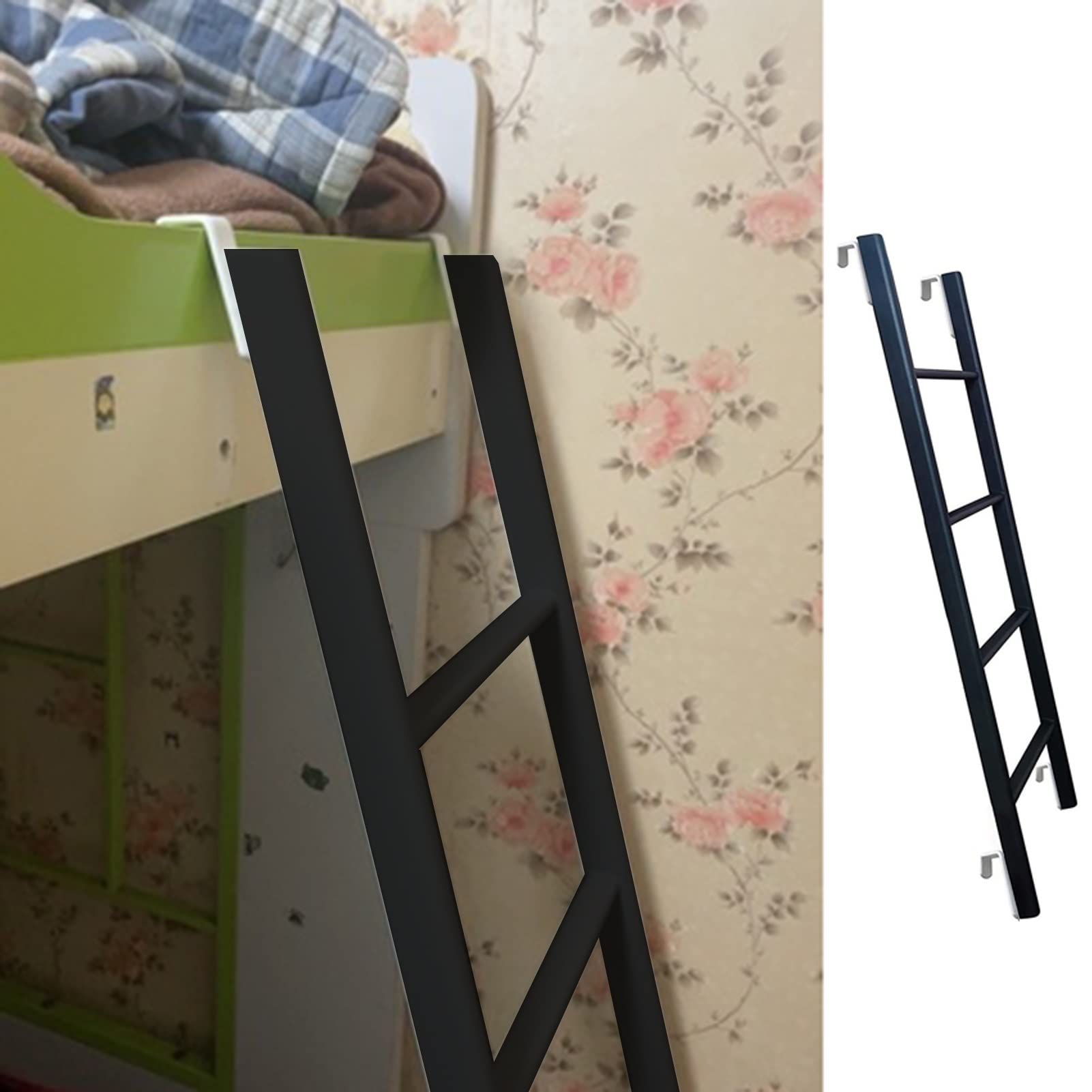 Escalera de litera ajustable de aluminio de 116 cm que facilita un acceso seguro a la cama