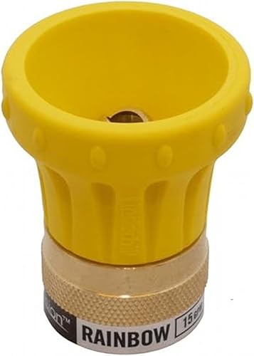 Underhill Pulverizador de boquilla de manguera de agua de jardín arcoíris de precisión, 15 GPM, 80 PSI, entrada de rosca de 3/4 pulgadas, latón y