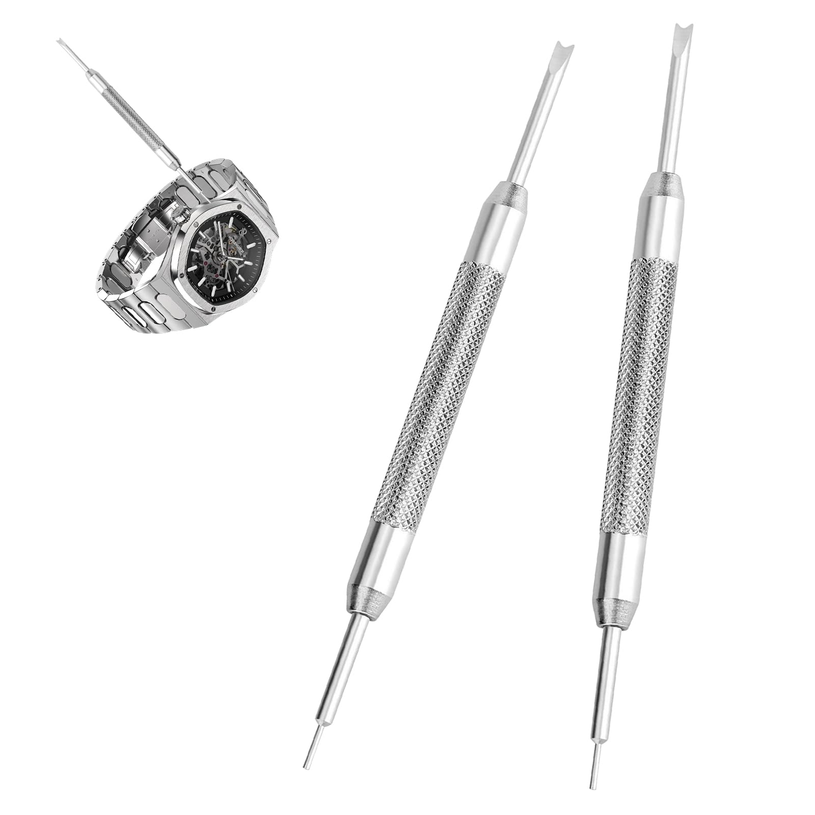2Pcs Watch Link Removal Kit,Watch Spring Bar Pin Tool,Watchs Band Replacement Adjustment Fitting Repair Removal Install Repair Tool for Watchs Straps Spring Bars Pins Replacement