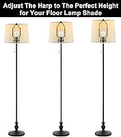 Vista 7 de Kit de soporte de arpa ajustable de 8, 9 y 10 pulgadas, para lámparas de mesa y de pie, soporte de pantalla de lámpara resistente con silla estándar